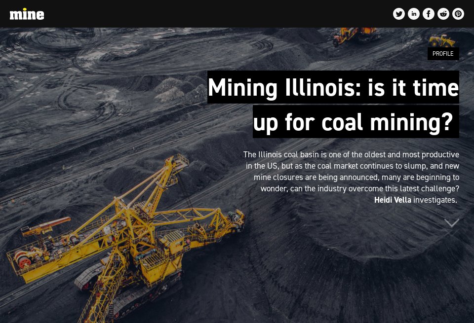 Mining Illinois is it time up for coal mining? Mine Issue 85